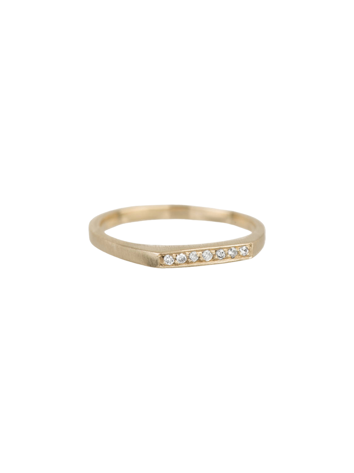 Pavé thin bar ring by T. Made Finematter