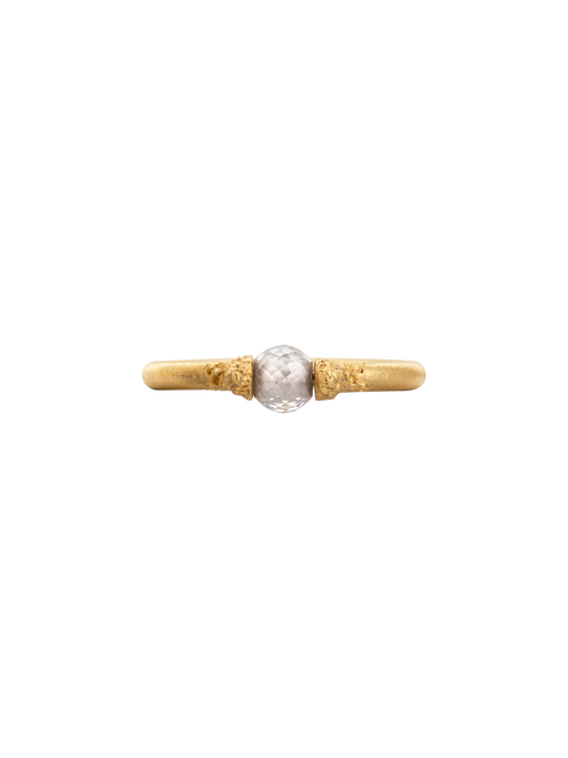 Abacus ring in yellow gold with moissanite photo