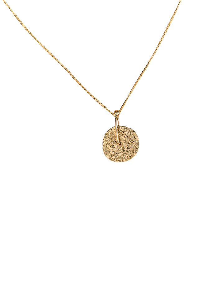 Gold sequin pendant necklace