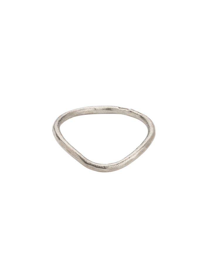 9ct white gold curved wedding ring 1.5mm wide