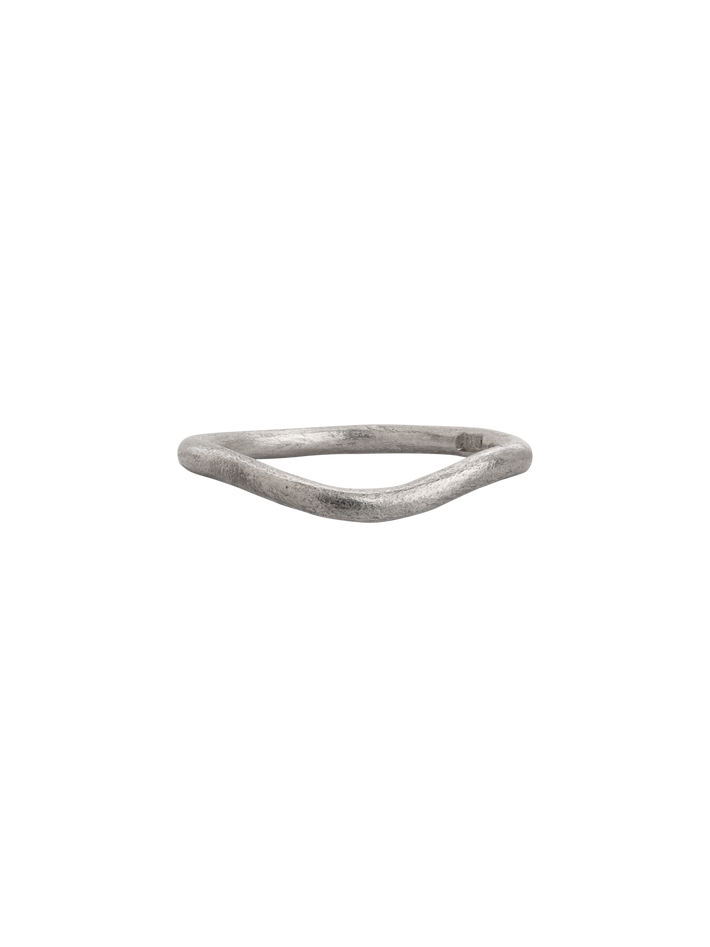 9ct white gold curved wedding ring 2mm wide