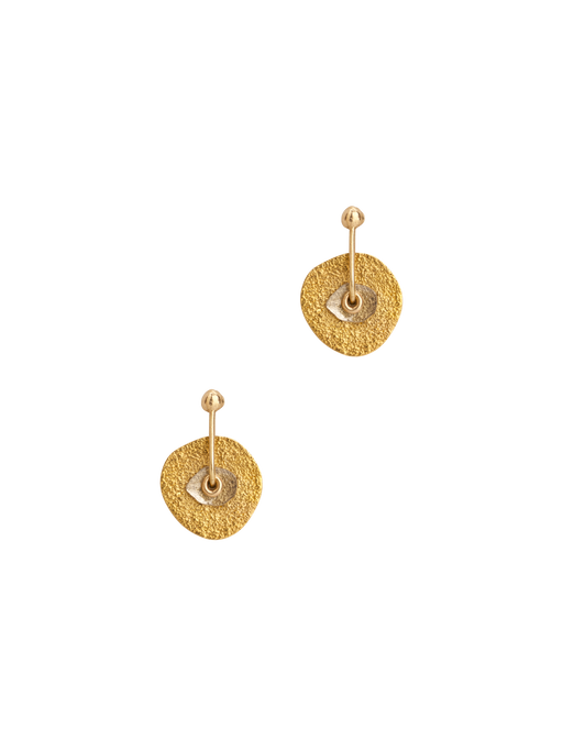 0.10ct diamond slice and yellow gold sequin earrings photo