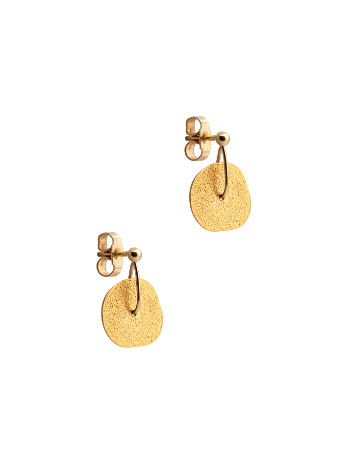 Gold sequin stud earrings