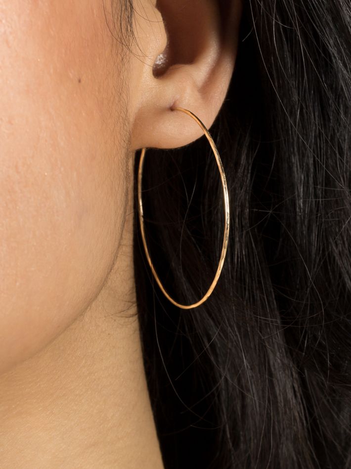 Solid gold wire hoop earrings
