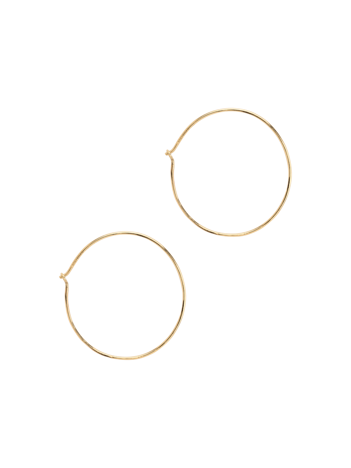 Solid gold wire hoop earrings