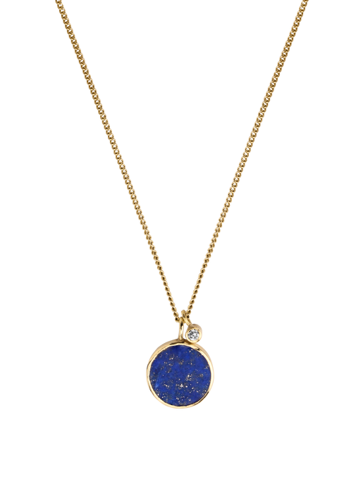Small stellar blue necklace with diamond charm  photo
