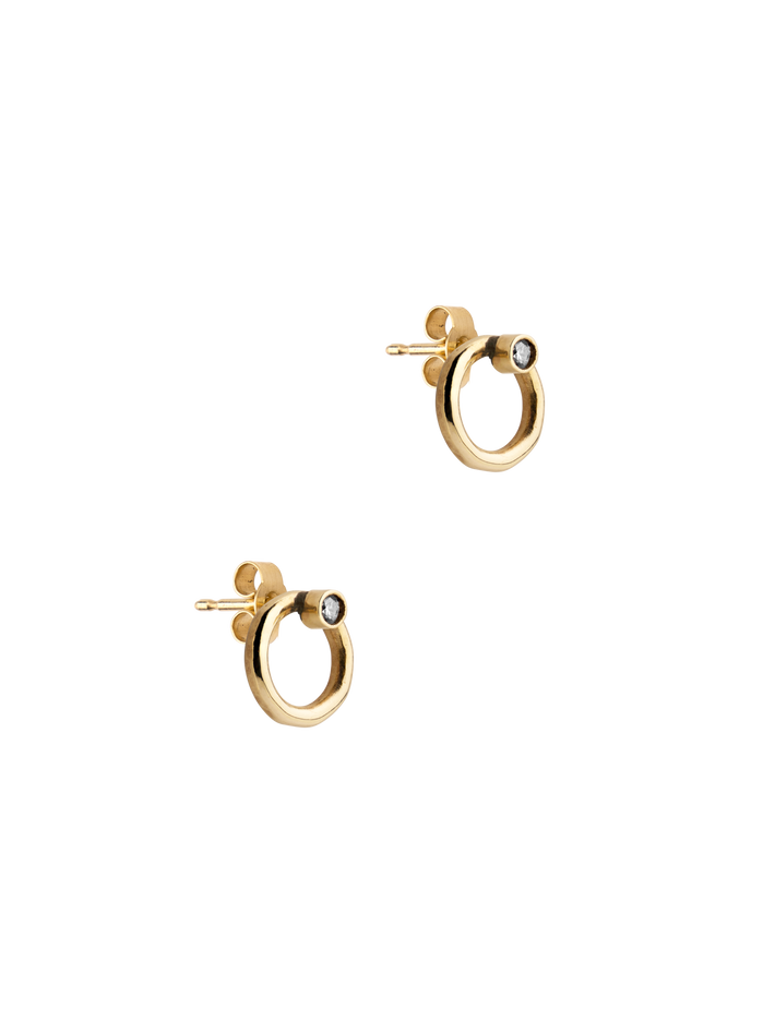 Diamond circle stud earrings 