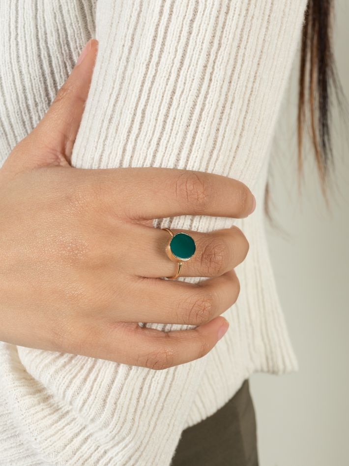 Stellar green agate ring