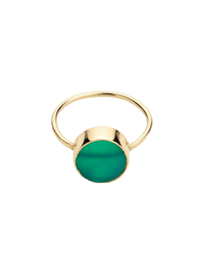 Stellar green agate ring