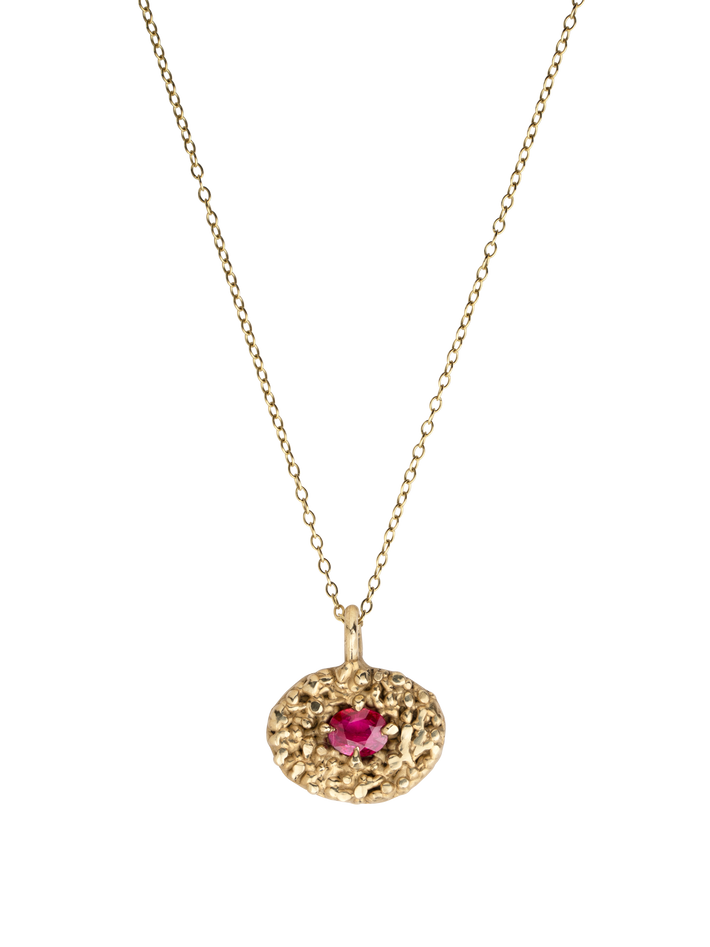 'Shield' ruby necklace