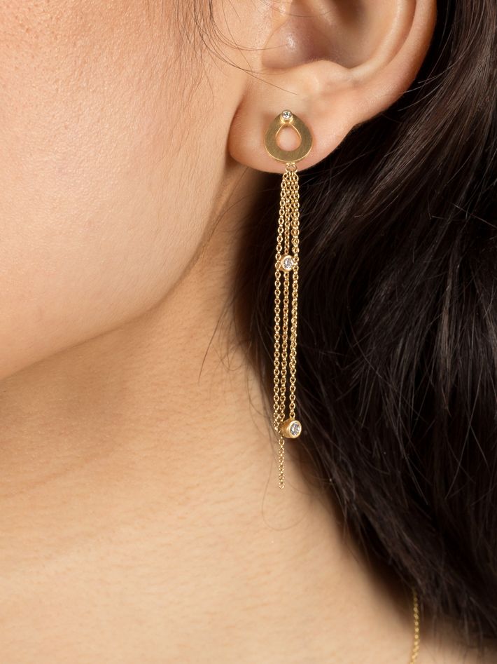 Petal open chain earrings