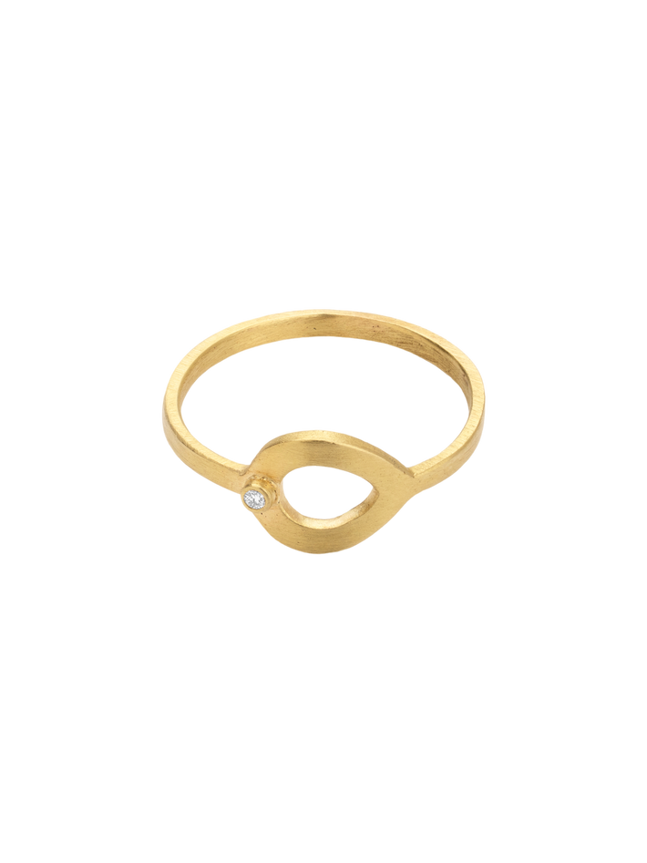 Petal open medium diamond ring