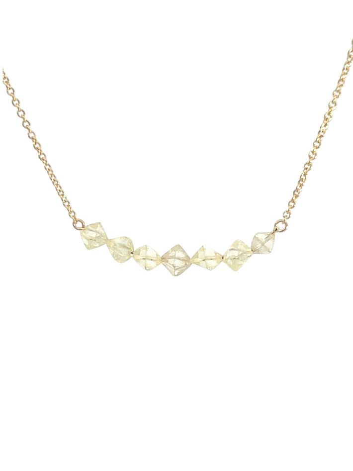 Raw yellow diamond necklace 7 pieces