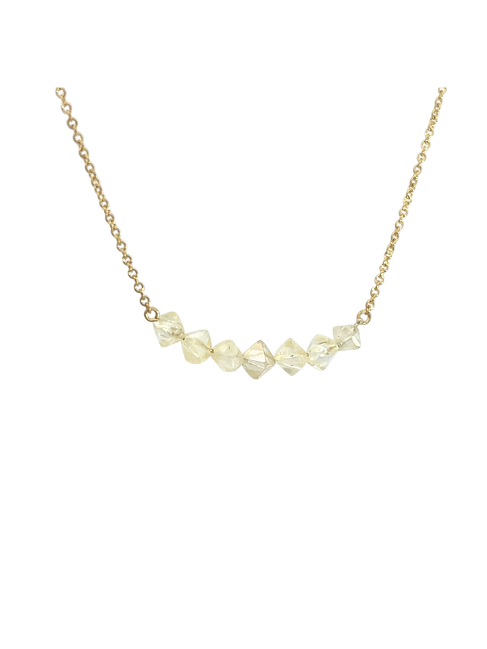 Raw yellow diamond necklace 7 pieces