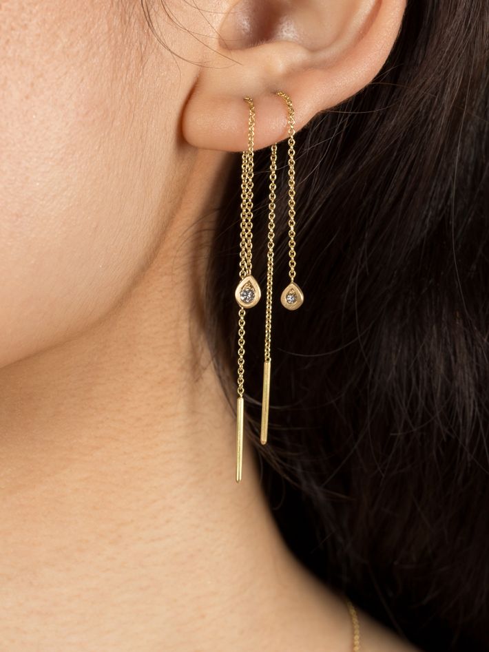 Drops small ear chains