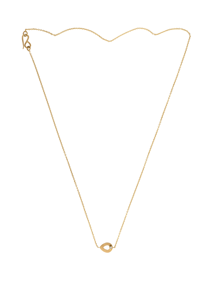 Petal open small diamond necklace 
