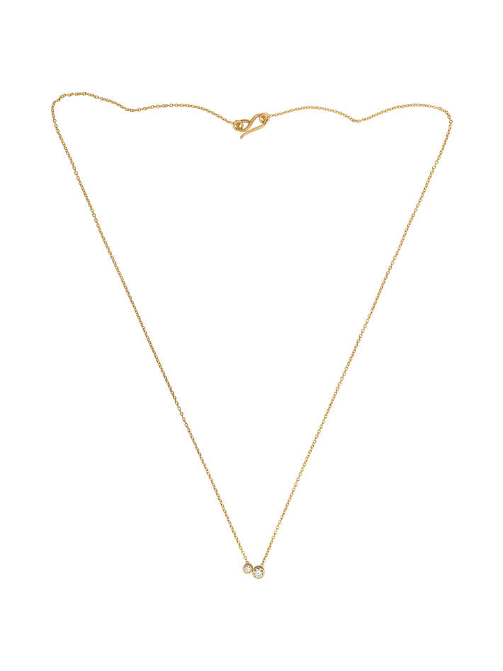 Two diamonds on a chain necklace