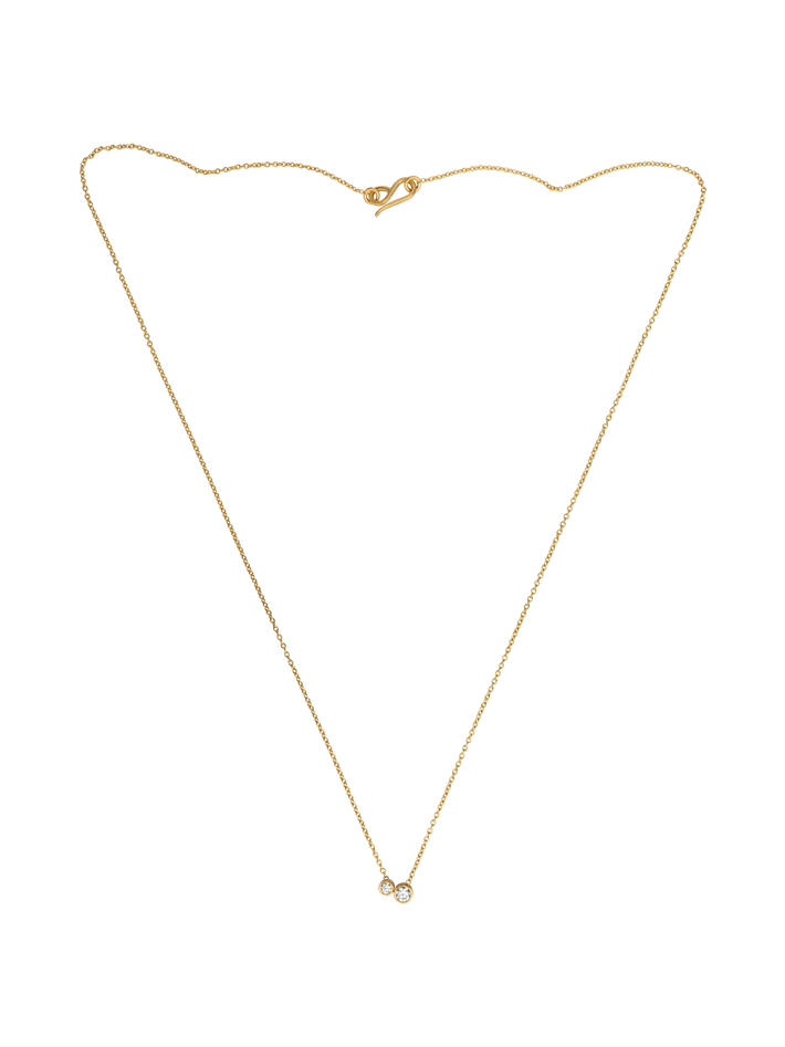 Two diamonds on a chain necklace by Tine Lindhard Jewellery Finematter