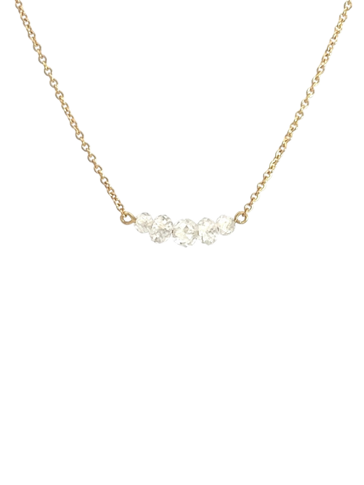 Diamond beads necklace 5 white pieces photo