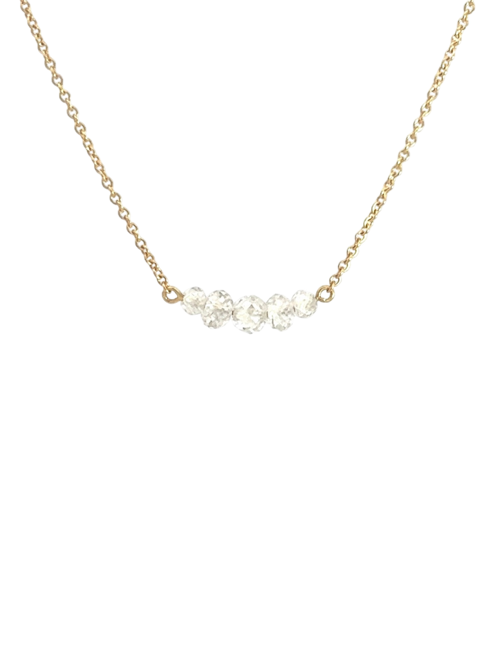 Diamond beads necklace 5 white pieces