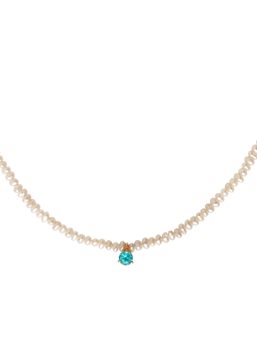 Pacific apatite necklace white pearls photo