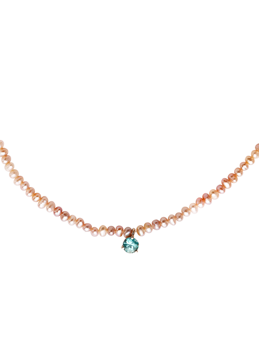 Pacific apatite necklace pink pearls photo