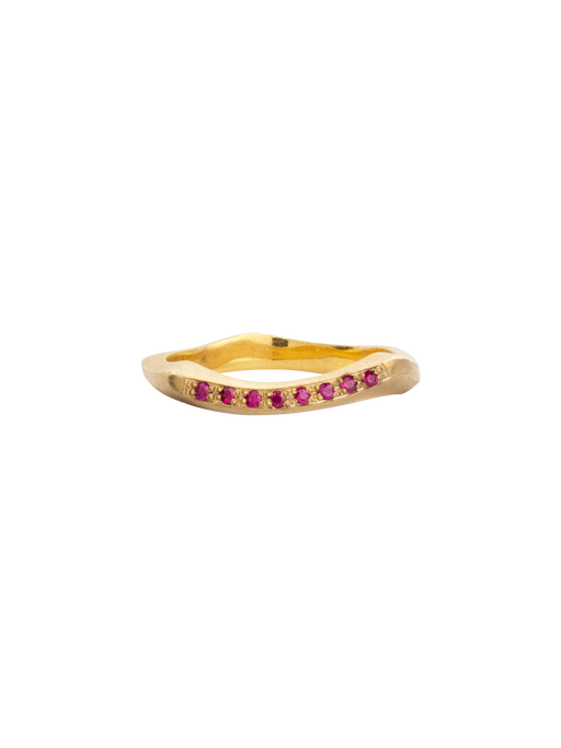 Pebbles thin vermeil ring with rubies photo