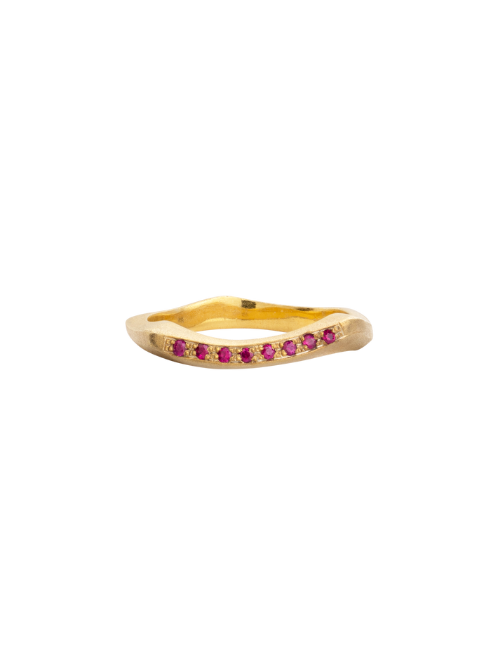 Pebbles thin vermeil ring with rubies