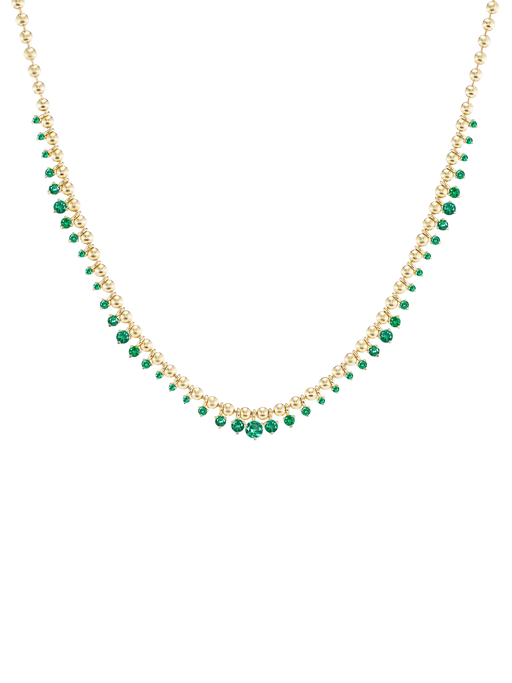 Kin necklace with emeralds photo