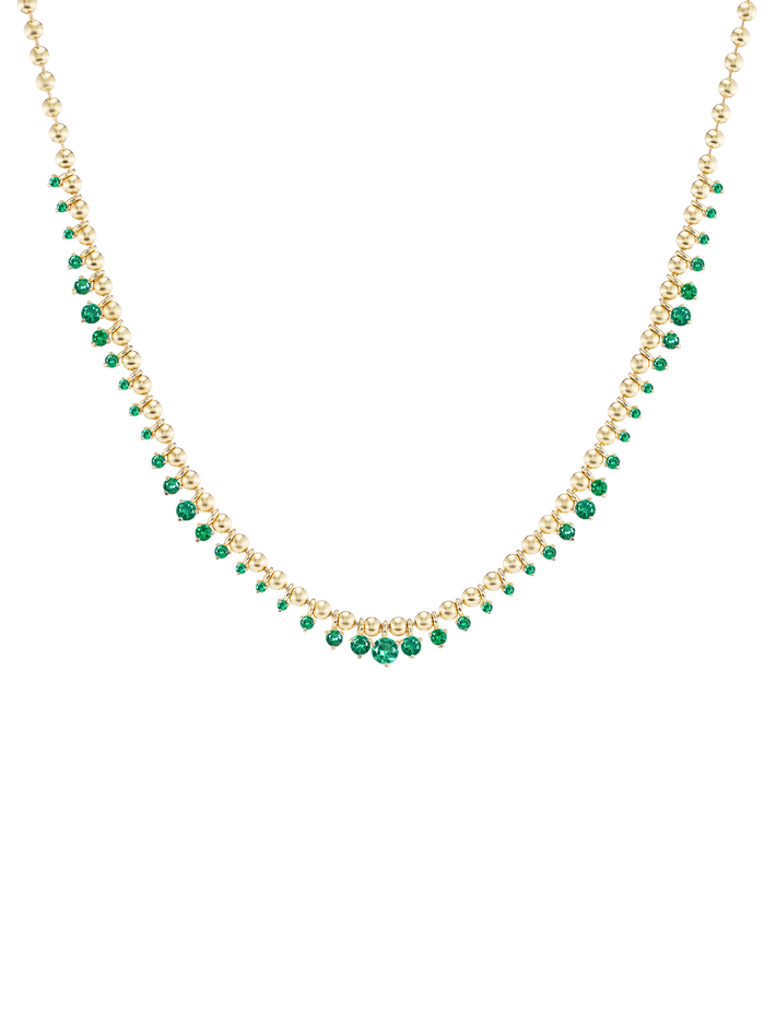 Kin necklace with emeralds