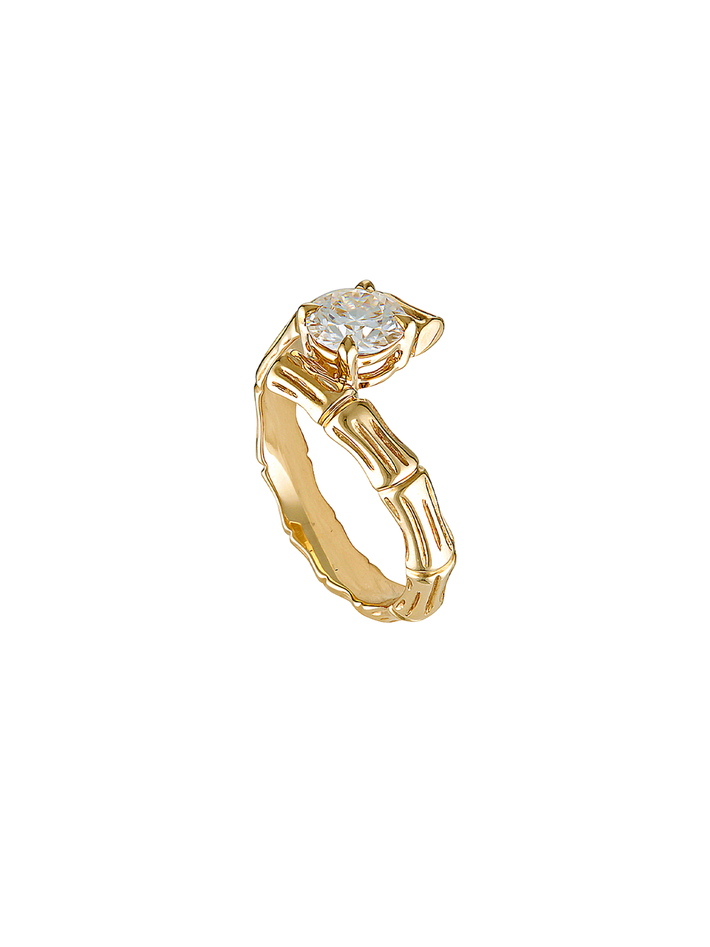 Bambu ring - yellow & white gold