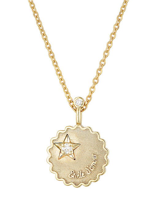 Star of love pendant - yellow and white gold  photo