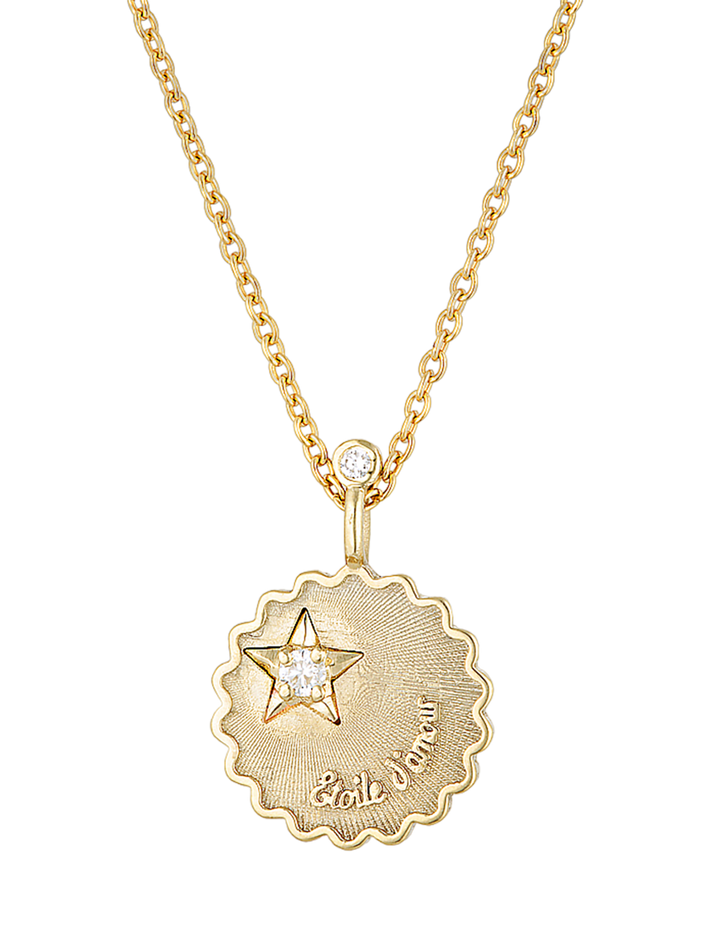 Star of love pendant - yellow and white gold 