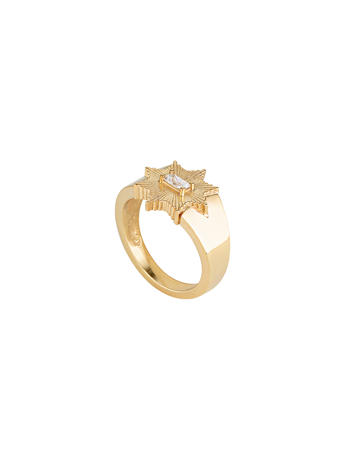 Stardust ring - white & yellow gold 