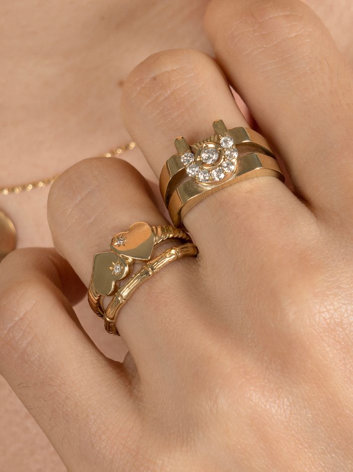 Bambi ring - yellow gold & white gold