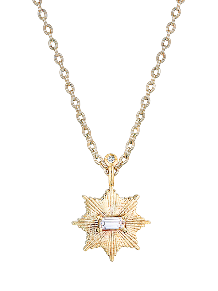 Stardust pendant - white & yellow gold 