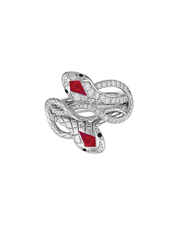 Serpentine ruby ring