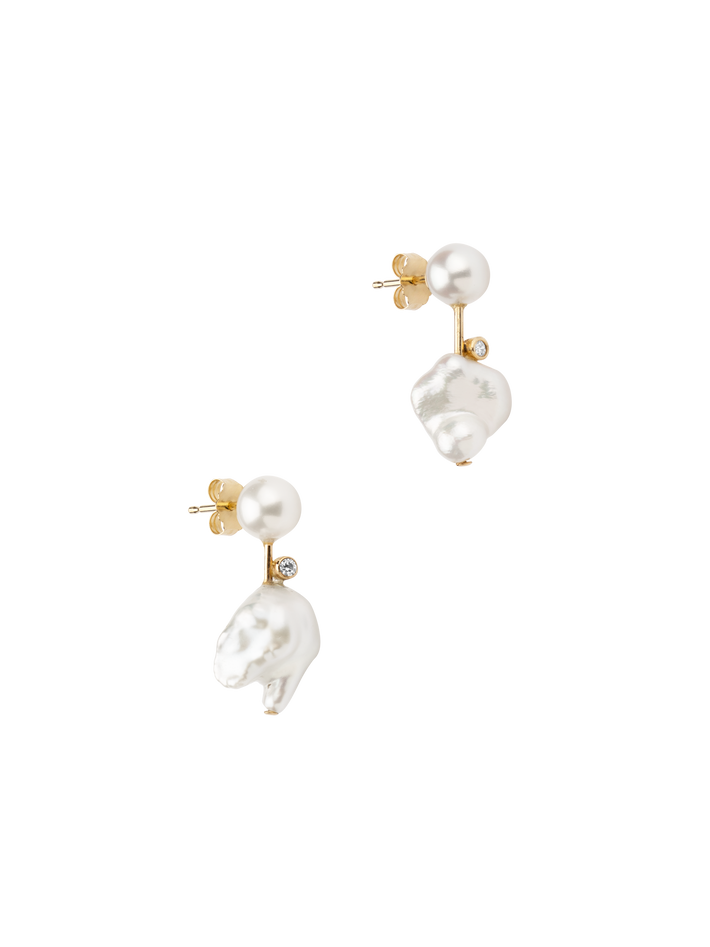 Mini cloudbar diamond earrings