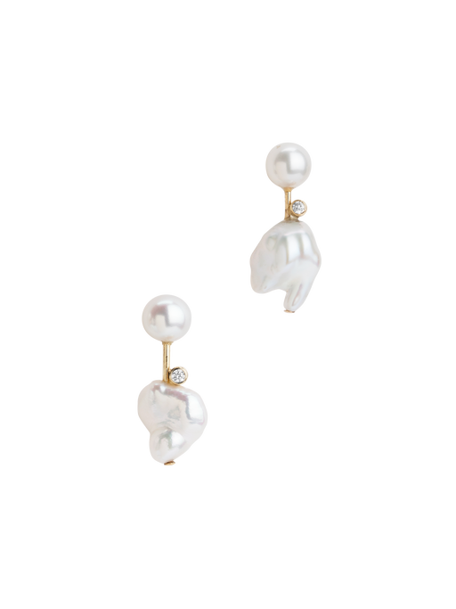 Mini cloudbar diamond earrings photo