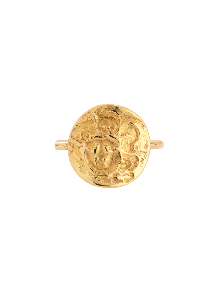 9ct gold medusa ring