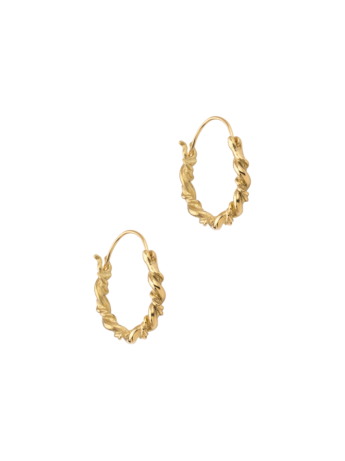 18ct Gold braided creole hoop earrings