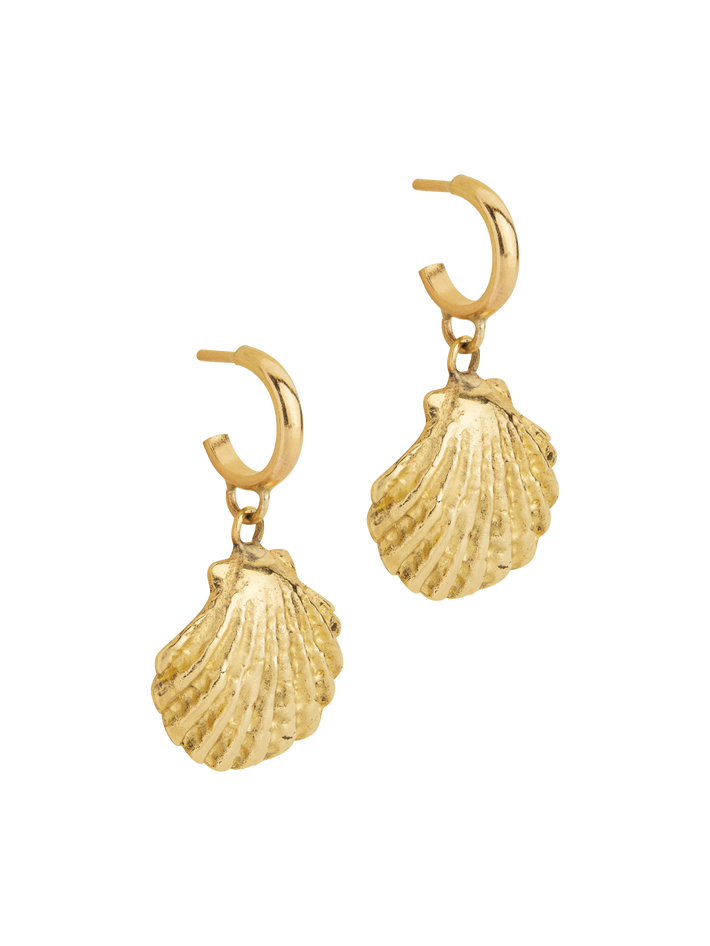 9ct gold seashell hoop earrings