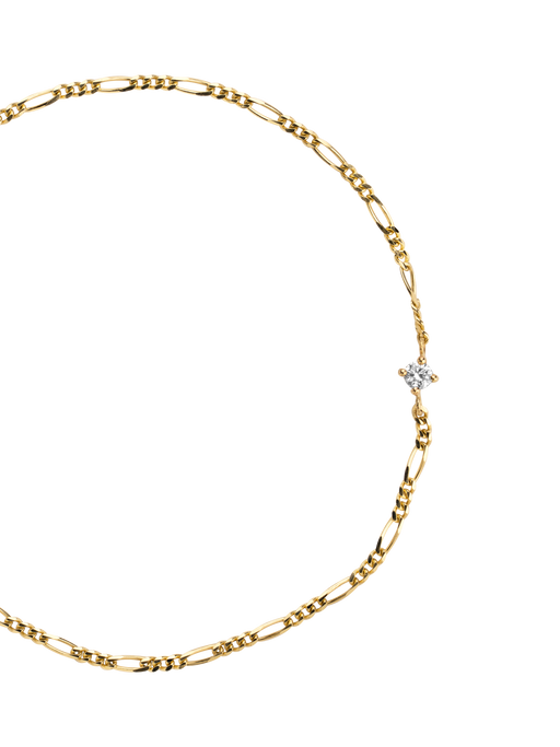 Gold lab grown diamond chain bracelet photo