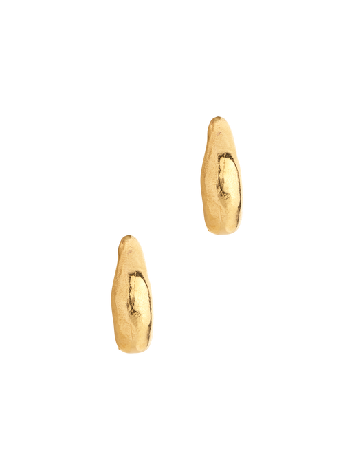 9ct gold organic crescent hoop earrings photo