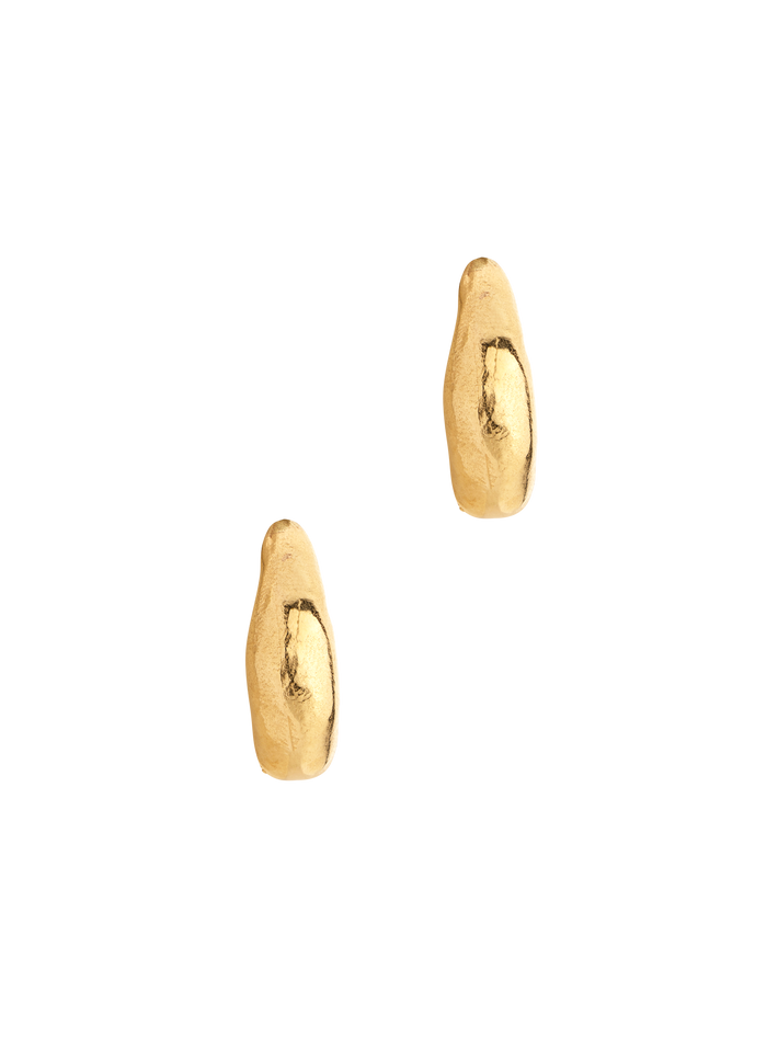 9ct gold organic crescent hoop earrings