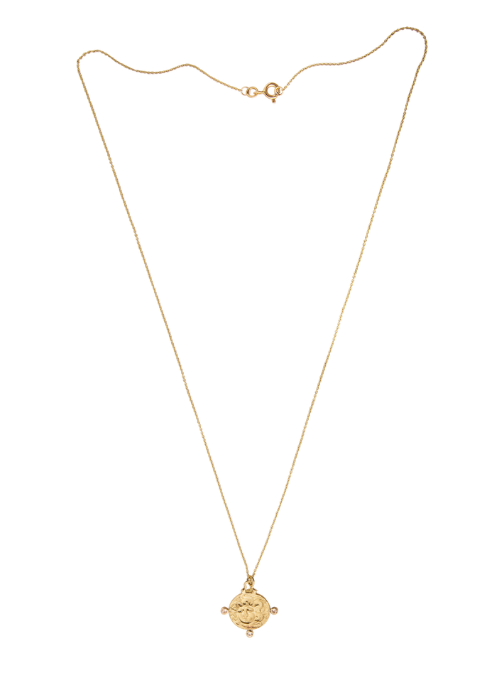 9ct gold personalised medusa white sapphire pendant necklace