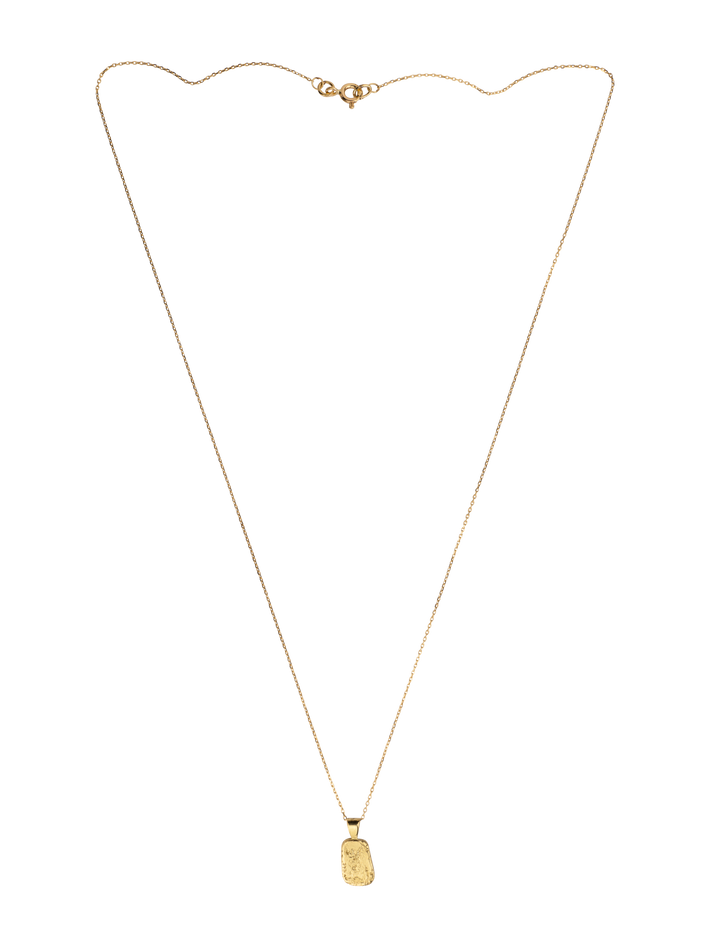 18ct Gold raw rectangle pendant necklace