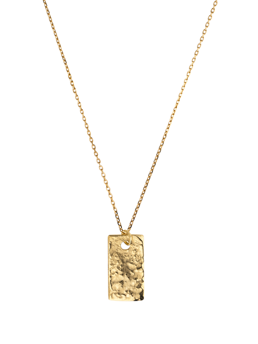 9ct Gold raw rectangle pendant necklace photo