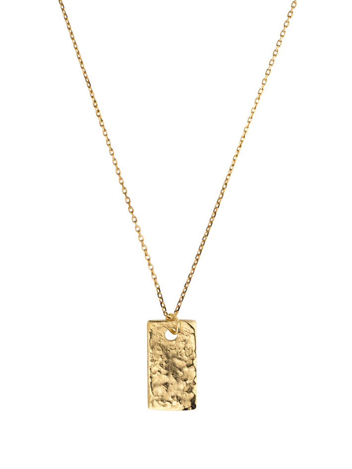 9ct Gold raw rectangle pendant necklace