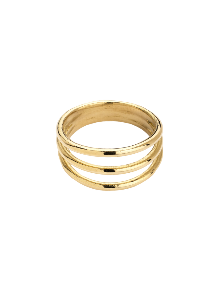 18ct Gold layered bar statement ring